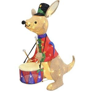 Holiday Living 3-ft LED Lighted Kangaroo Drummer Indoor/Outdoor Christmas Decor